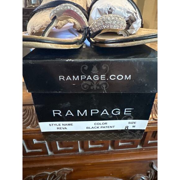 Women’s Rampage Reva Black and Rhinestone Sandals. Size 8 - Picture 2 of 5